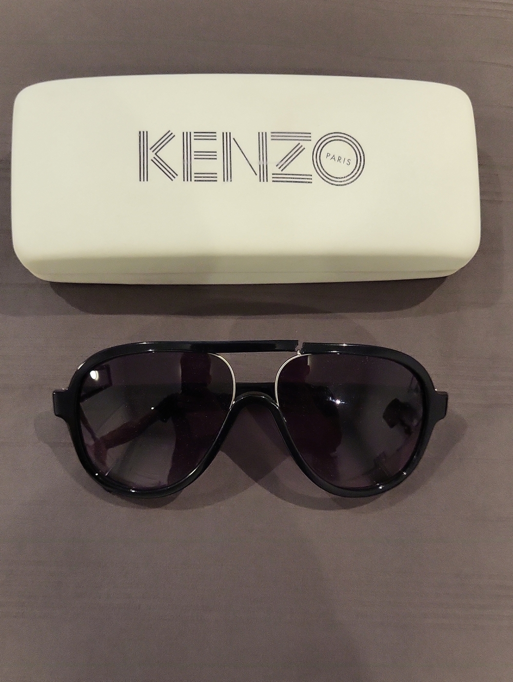 BROKEN Frame - Kenzo Men’s Black Sunglasses with Dark Lenses